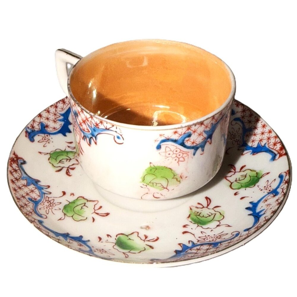 Beteson China J.B. Demitasse Cup Saucer Hand Painted Occupied Japan Tea Set VTG